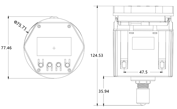 80GHz雷達電子模塊尺寸圖