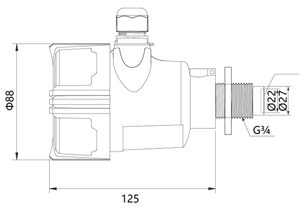 螺紋型微波流量開關尺寸圖